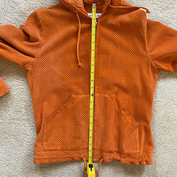 Perforated suede orange jacket - Picture 14 of 17